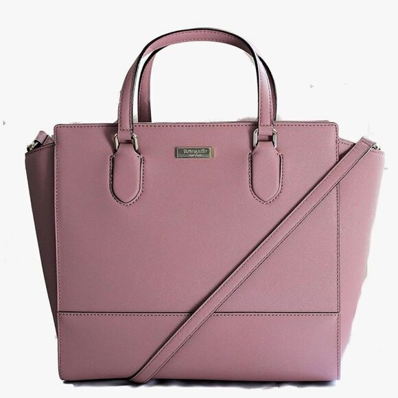 Kate Spade Hadlee Laurel Way Dusty Peony Pink Leather Handbag Purse Satchel - Picture 1 of 15